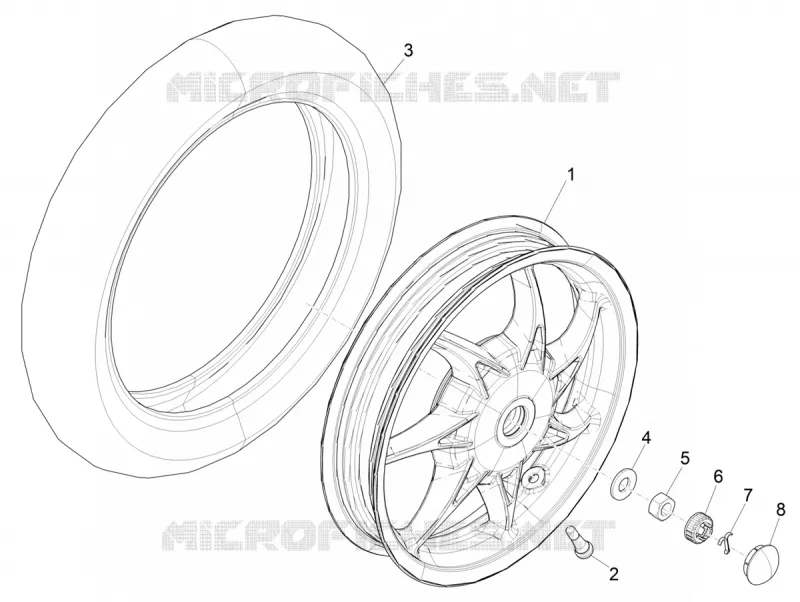 ROUE ARRIERE PIAGGIO PIAGGIO-SCOOTER 125 LIBERTY 2020  Liberty 125 4T iGet 3V ie ABS Euro 5