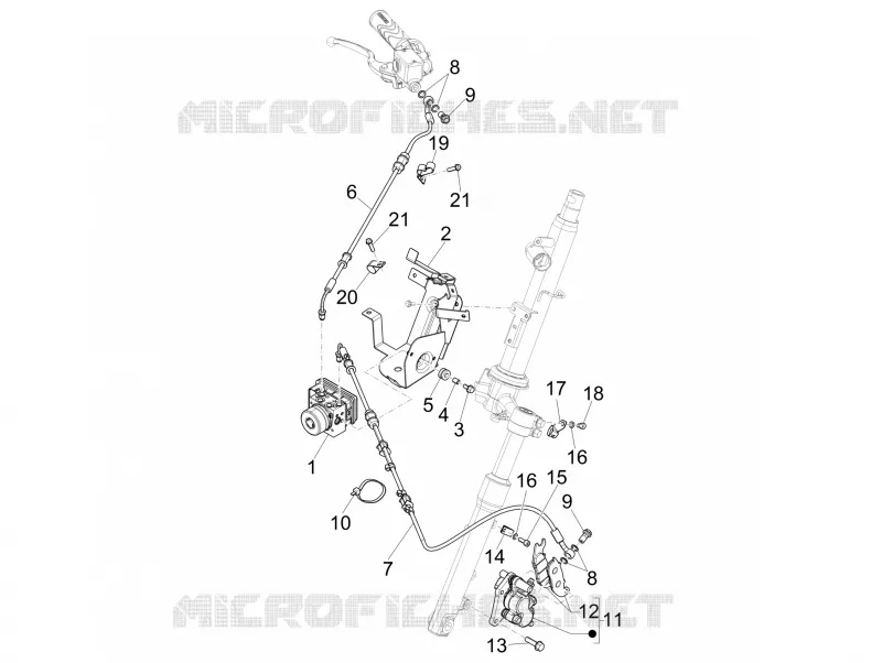 Tuyaus du freins - Etriers de frein (ABS) PIAGGIO PIAGGIO-SCOOTER 125 LIBERTY 2022  Liberty 125 4T iGet 3V ie ABS Euro 5