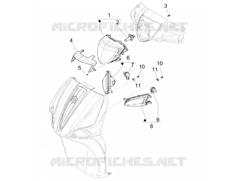 PHARE - CLIGNOTANTS AVANT PIAGGIO PIAGGIO-SCOOTER 50 LIBERTY 2024  Liberty 50 iGet 4T 3V Euro 5