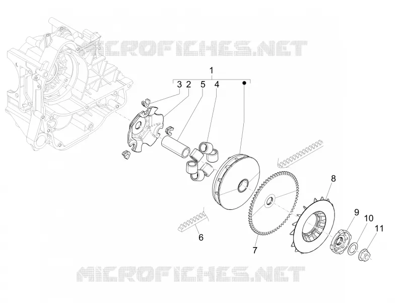 Poulie motrice PIAGGIO PIAGGIO-SCOOTER 50 LIBERTY 2023  Liberty 50 iGet 4T 3V Euro 5