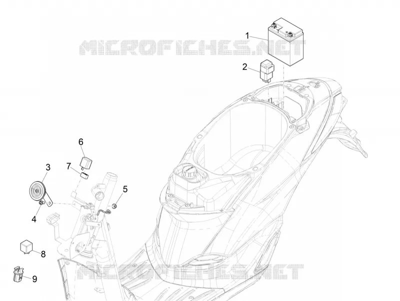 Relais - Batterie - Avertisseur sonore PIAGGIO PIAGGIO-SCOOTER 50 LIBERTY 2022  Liberty 50 iGet 4T 3V Euro 5
