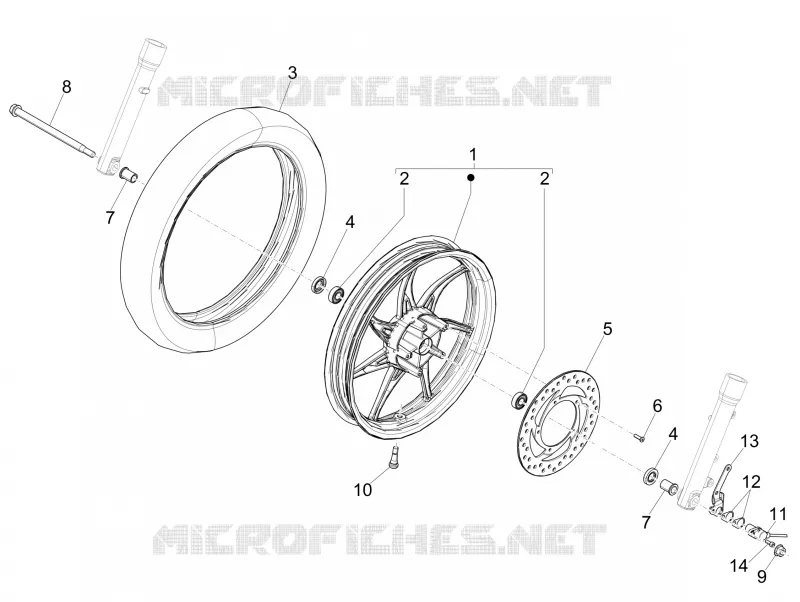 Roue avant PIAGGIO PIAGGIO-SCOOTER 50 LIBERTY 2023  Liberty 50 iGet 4T 3V Euro 5