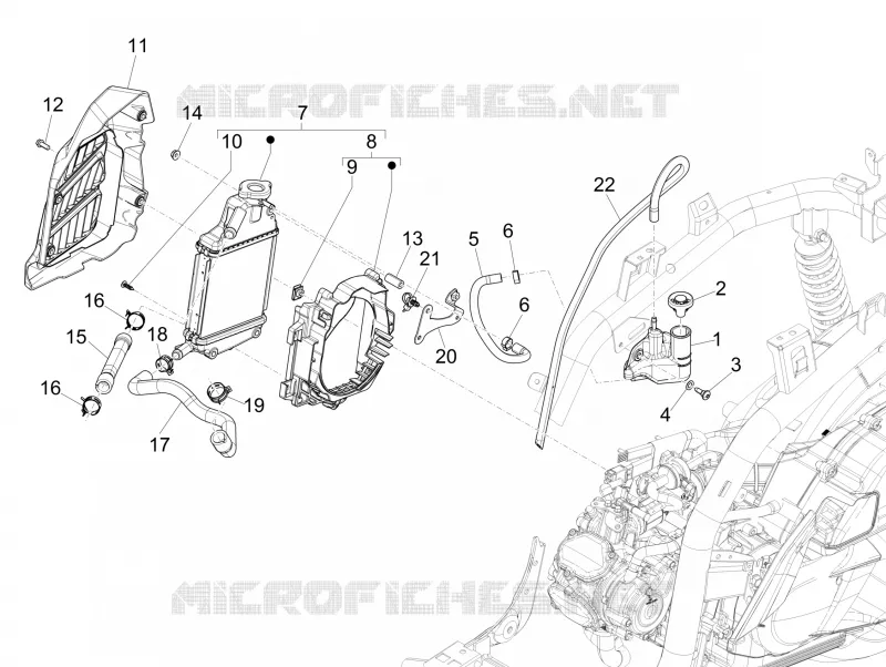 Instalation de refoidissement PIAGGIO PIAGGIO-SCOOTER 125 MEDLEY 2018  Medley 4T ie ABS