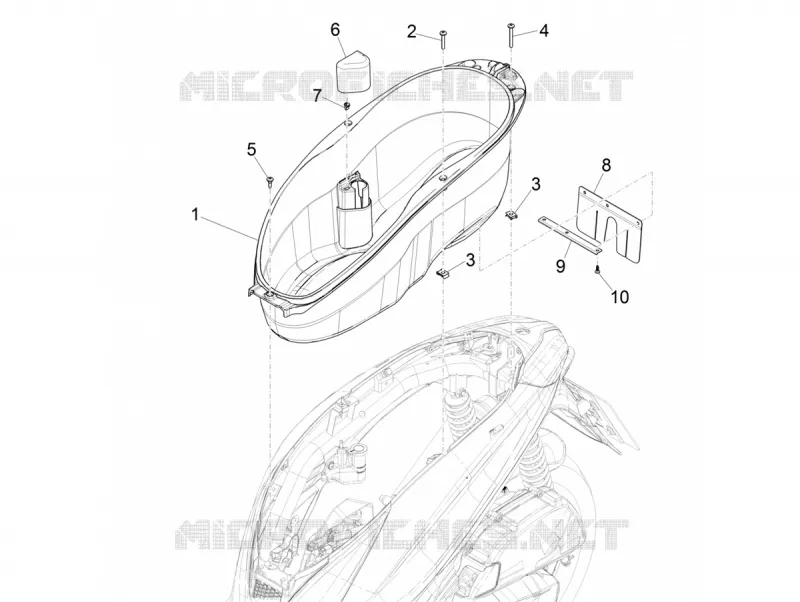 Logement casque - Dessous de selle PIAGGIO PIAGGIO-SCOOTER 125 MEDLEY 2017  Medley 4T ie ABS