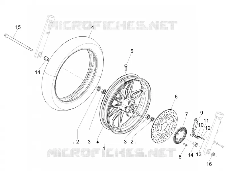 Roue avant PIAGGIO PIAGGIO-SCOOTER 125 MEDLEY 2016  Medley 4T ie ABS
