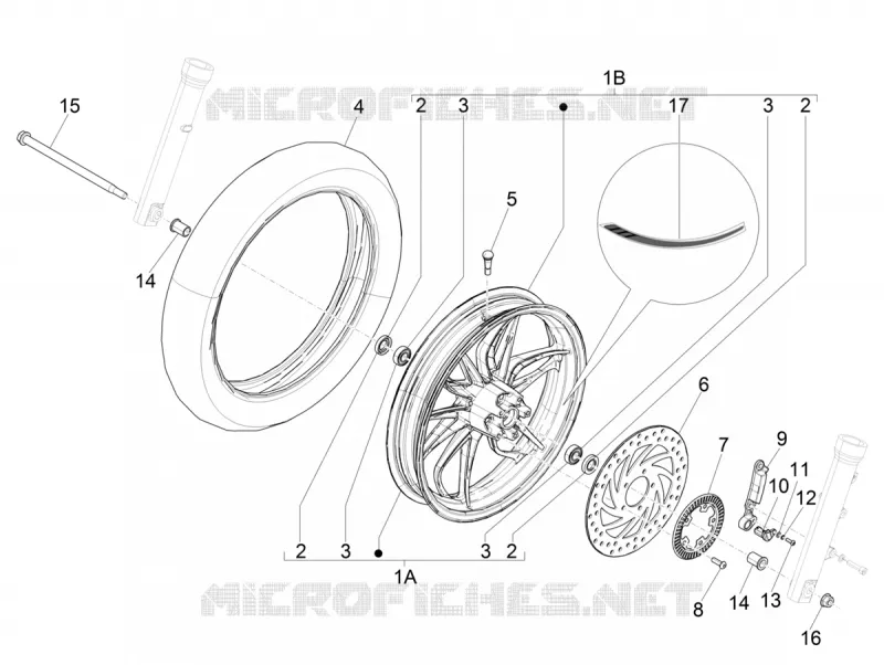 Roue avant PIAGGIO PIAGGIO-SCOOTER 125 MEDLEY 2016  Medley 4T ie ABS