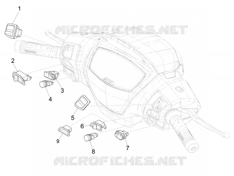 COMMODOS - INTERRUPTEURS PIAGGIO PIAGGIO-SCOOTER 125 MEDLEY 2020  Medley 125 4T ie Euro 4 ABS