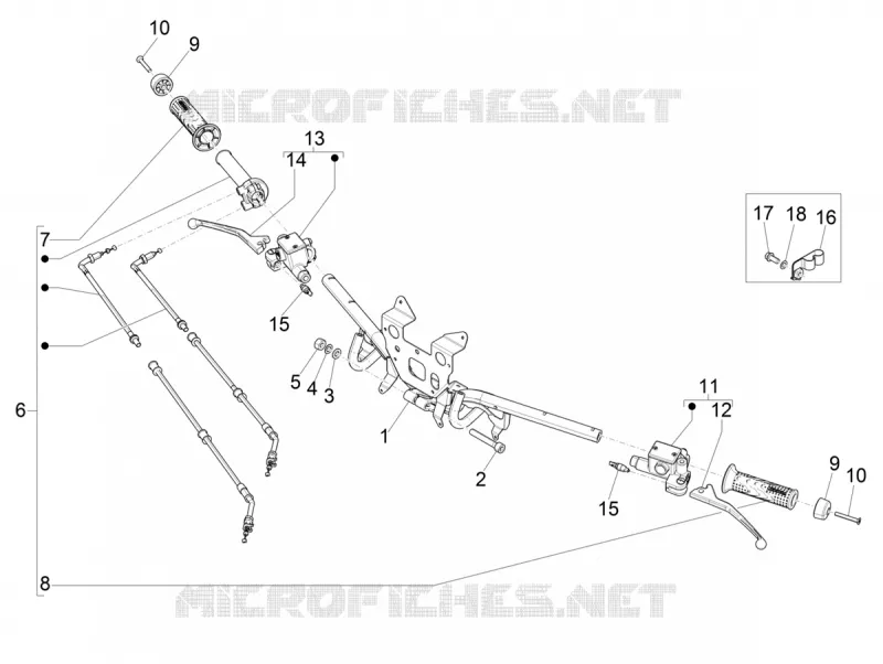 Guidon - Maître cylindre PIAGGIO PIAGGIO-SCOOTER 125 MEDLEY 2020  Medley 125 4T ie Euro 4 ABS