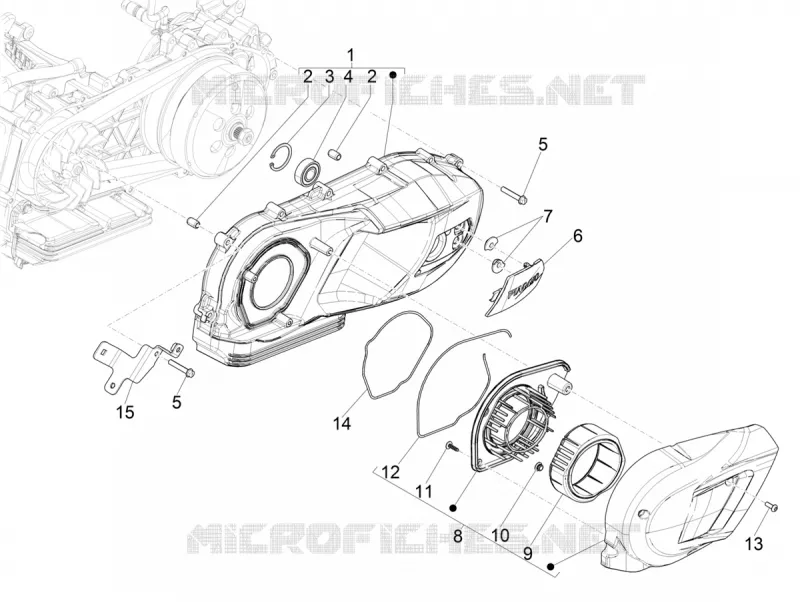 Couvercle carter - Refoidissement carter PIAGGIO PIAGGIO-SCOOTER 125 MEDLEY 2022  Medley 125 Euro 5 ABS