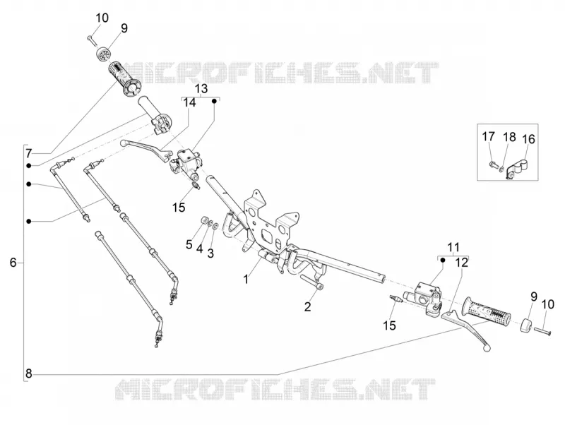Guidon - Maître cylindre PIAGGIO PIAGGIO-SCOOTER 125 MEDLEY 2021  Medley 125 Euro 5 ABS