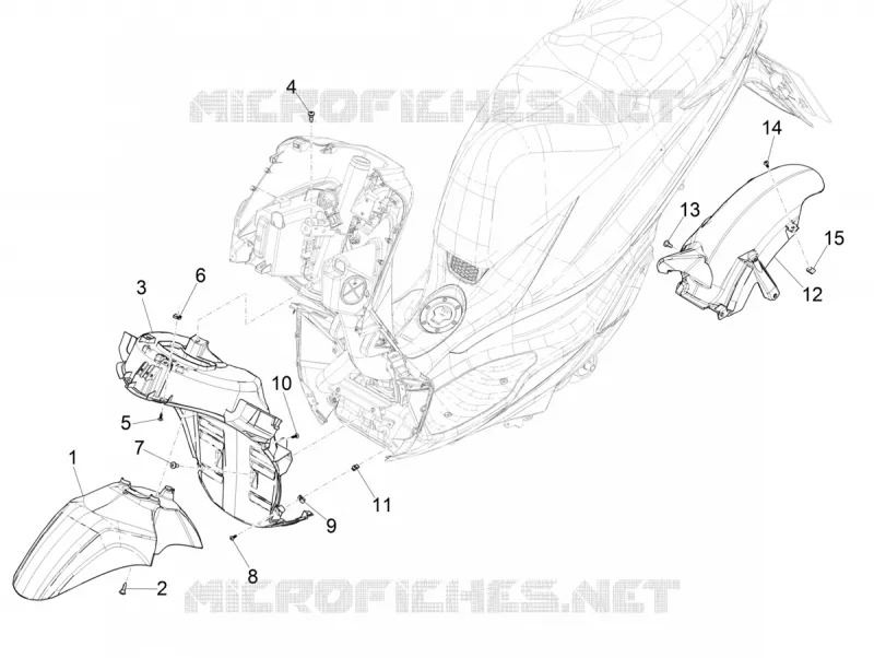 Logement roue - Garde boue PIAGGIO PIAGGIO-SCOOTER 125 MEDLEY 2021  Medley 125 Euro 5 ABS