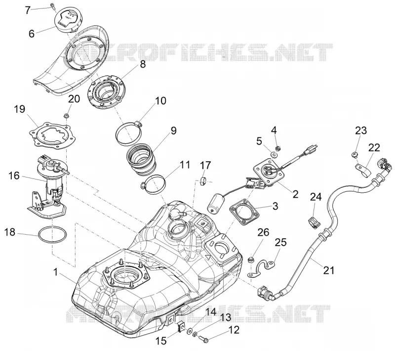 Réservoir PIAGGIO PIAGGIO-SCOOTER 125 MEDLEY 2021  Medley 125 Euro 5 ABS