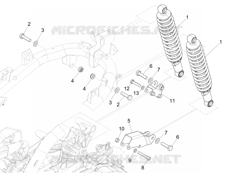 Suspension arrière - Amortisseur/s PIAGGIO PIAGGIO-SCOOTER 125 MEDLEY 2022  Medley 125 Euro 5 ABS