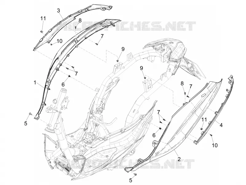 Couvertures laterales - Spoiler PIAGGIO PIAGGIO-SCOOTER 125 MEDLEY 2022  Medley 125 Euro 5 ABS
