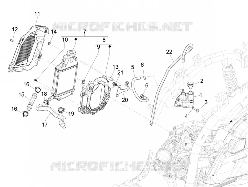 Instalation de refoidissement PIAGGIO PIAGGIO-SCOOTER 150 MEDLEY 2020  Medley 150 4T Euro 5