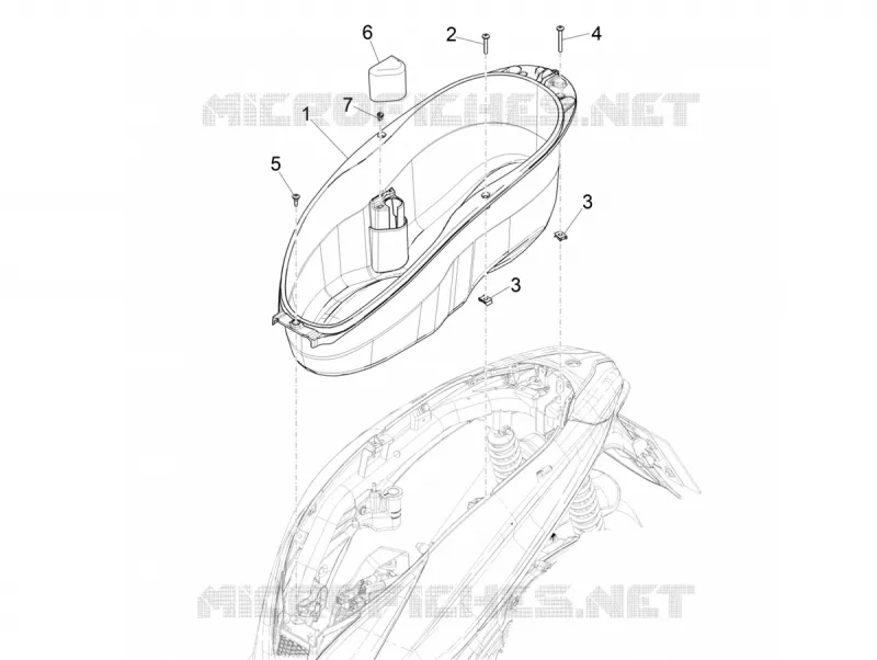 Logement casque - Dessous de selle PIAGGIO PIAGGIO-SCOOTER 150 MEDLEY 2021  Medley 150 4T Euro 5