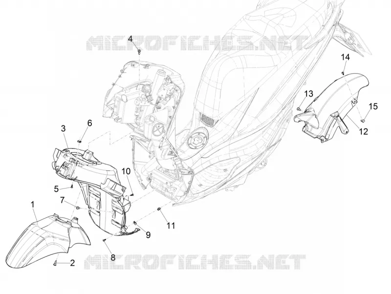 Logement roue - Garde boue PIAGGIO PIAGGIO-SCOOTER 150 MEDLEY 2021  Medley 150 4T Euro 5