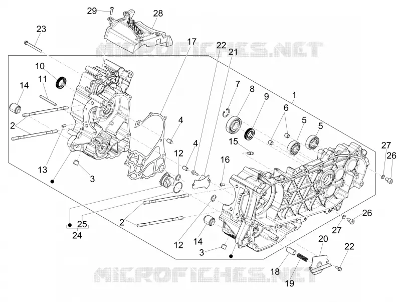 Carter moteur PIAGGIO PIAGGIO-SCOOTER 150 MEDLEY 2016  Medley 4T ie ABS