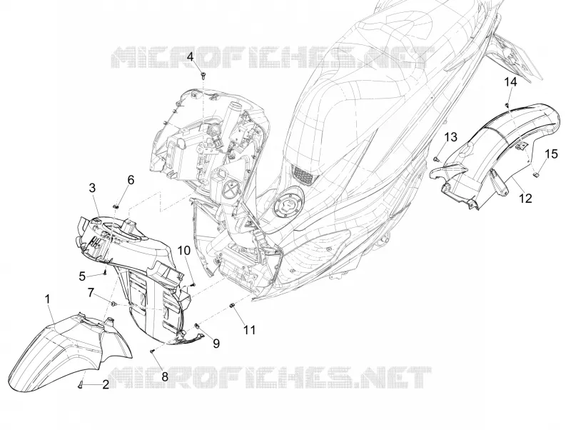 Logement roue - Garde boue PIAGGIO PIAGGIO-SCOOTER 150 MEDLEY 2017  Medley 4T ie ABS