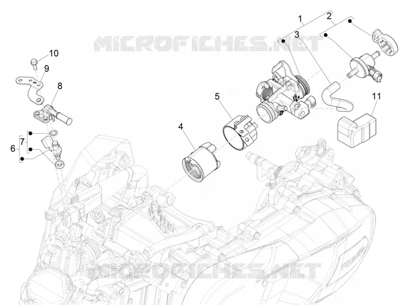 Boitier papillon - Injecteur - Pipe d'admission PIAGGIO PIAGGIO-SCOOTER 150 MEDLEY 2021  Medley 150 4T ie Euro 3 - Euro 4 ABS