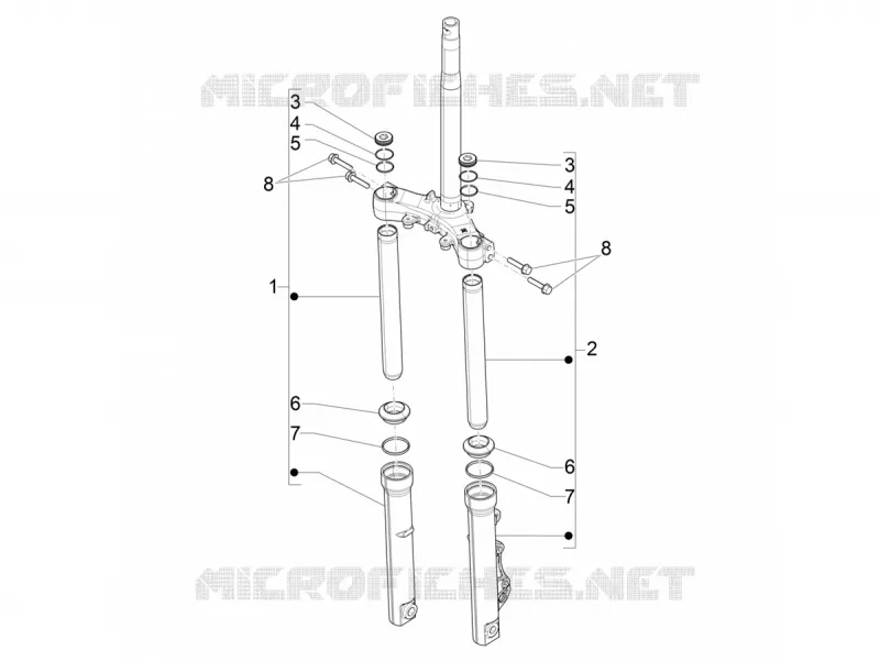 Composants de la fourche (Showa) PIAGGIO PIAGGIO-SCOOTER 150 MEDLEY 2020  Medley 150 4T ie Euro 3 - Euro 4 ABS