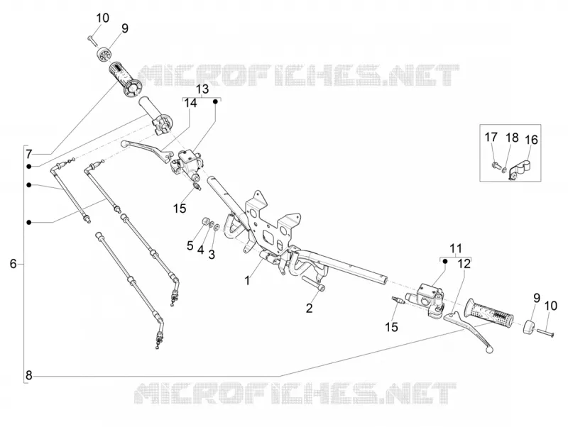 Guidon - Maître cylindre PIAGGIO PIAGGIO-SCOOTER 150 MEDLEY 2020  Medley 150 4T ie Euro 3 - Euro 4 ABS
