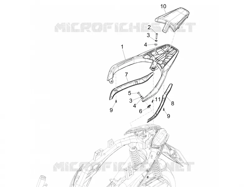 Porte-bagages arrière PIAGGIO PIAGGIO-SCOOTER 150 MEDLEY 2021  Medley 150 4T ie Euro 3 - Euro 4 ABS