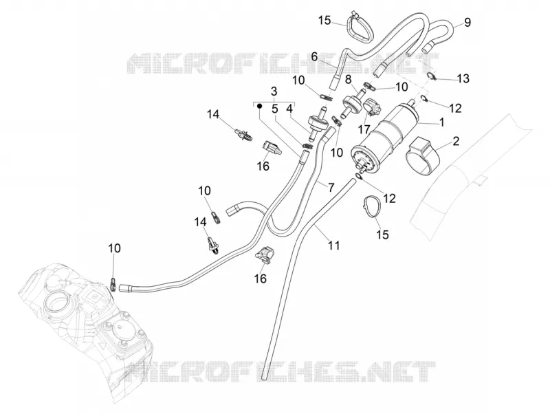 Système anti-évaporation PIAGGIO PIAGGIO-SCOOTER 150 MEDLEY 2021  Medley 150 4T ie Euro 3 - Euro 4 ABS