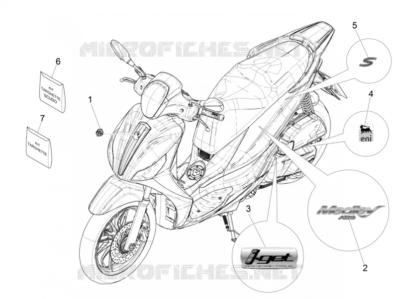 AUTOCOLLANTS - ETIQUETTES PIAGGIO PIAGGIO-SCOOTER 150 MEDLEY 2017  Medley 4T ie ABS