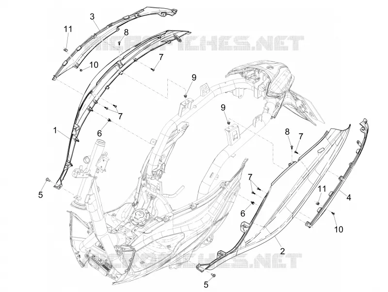 Couvertures laterales - Spoiler PIAGGIO PIAGGIO-SCOOTER 150 MEDLEY 2016  Medley 4T ie ABS