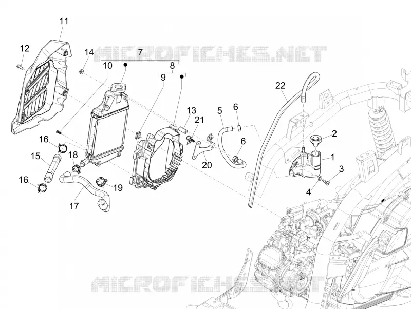 Installation de refoidissement PIAGGIO PIAGGIO-SCOOTER 150 MEDLEY 2017  Medley 4T ie ABS