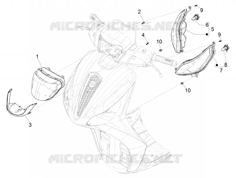 PHARE - CLIGNOTANTS AVANT PIAGGIO PIAGGIO-SCOOTER 150 MEDLEY 2021  Medley 150 4T ie Euro 5 ABS