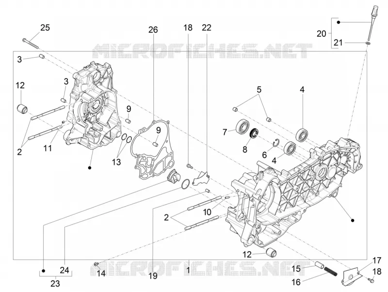 Carter moteur PIAGGIO PIAGGIO-SCOOTER 300 MP3 2020  MP3 300 HPE / 300 HPE Sport Euro 5 ABS