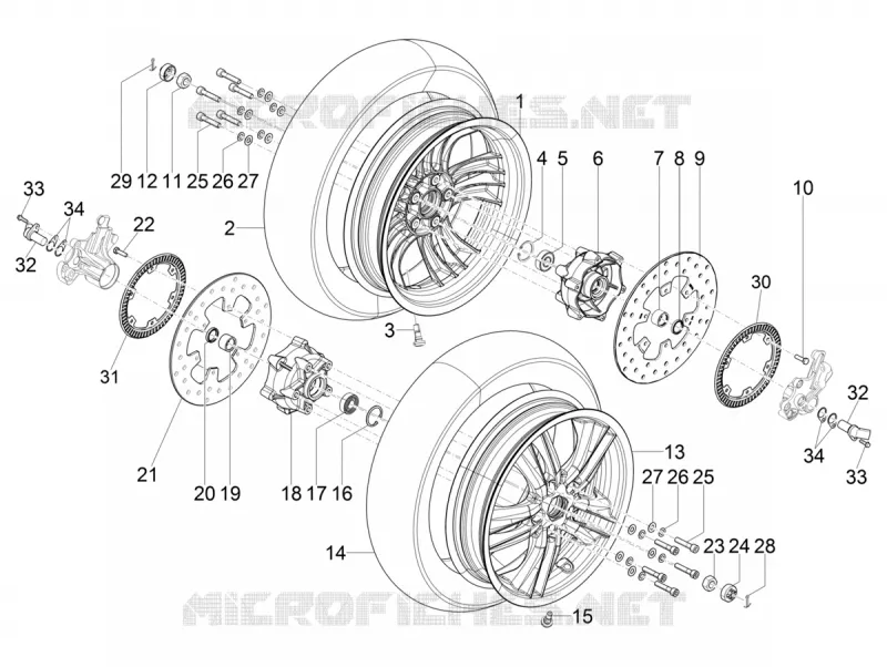 Roue avant PIAGGIO PIAGGIO-SCOOTER 300 MP3 2020  MP3 300 HPE / 300 HPE Sport Euro 5 ABS