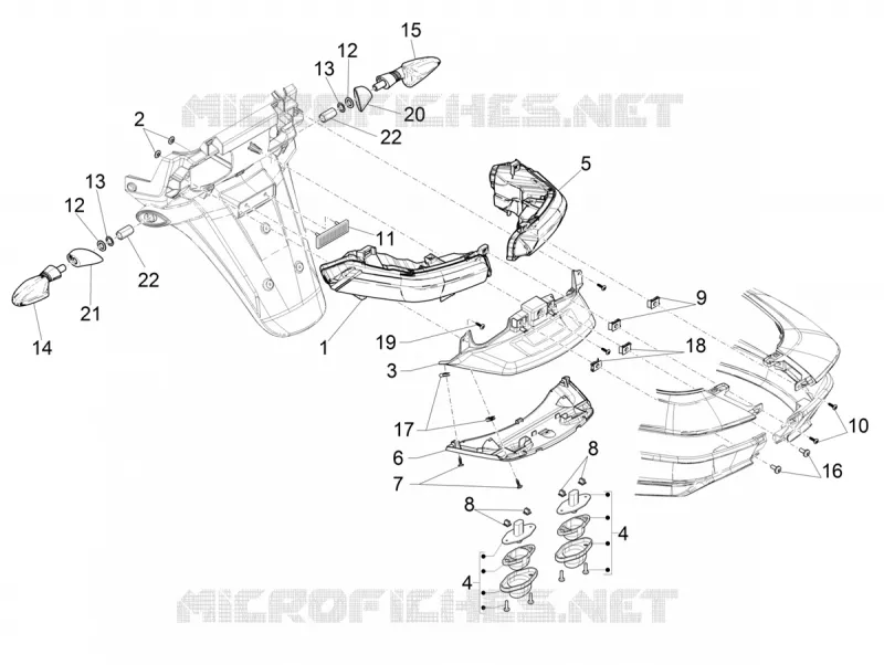 FEUX ARRIERE - CLIGNOTANTS PIAGGIO PIAGGIO-SCOOTER 400 MP3 2020  MP3 400 Euro 5