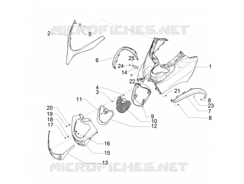 Tablier avant PIAGGIO PIAGGIO-SCOOTER 400 MP3 2021  MP3 400 Euro 5