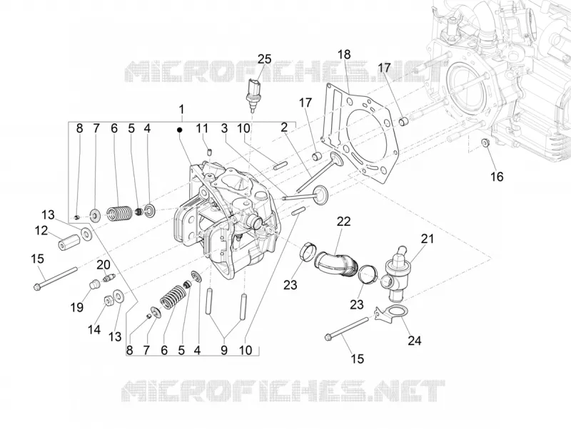 CULASSE - SOUPAPES PIAGGIO PIAGGIO-SCOOTER 500 MP3 2018  MP3 500 Business ABS E4