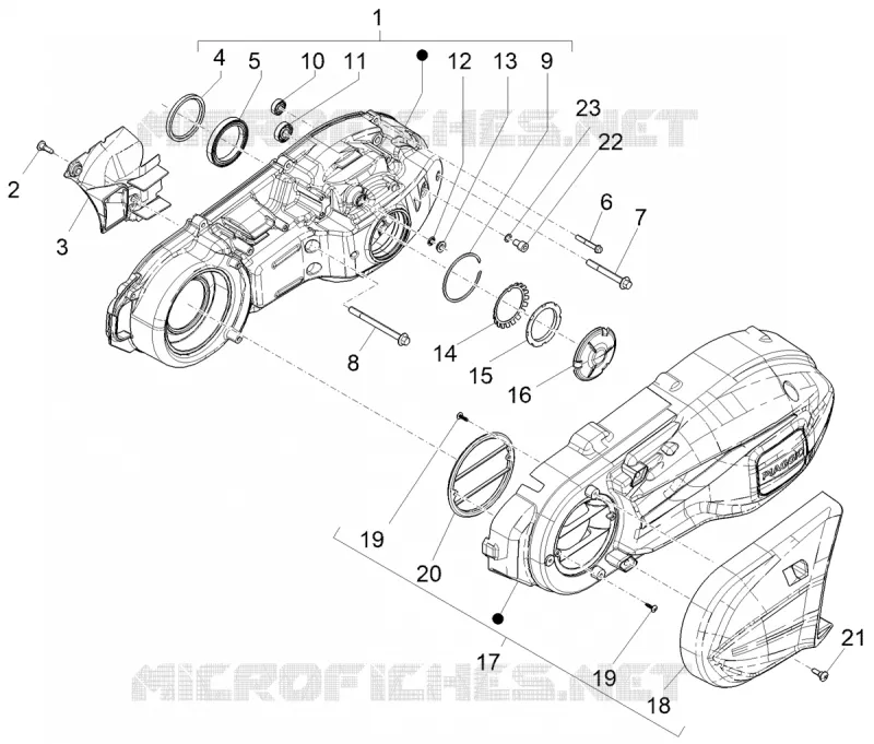 Couvercle carter - Refoidissement carter PIAGGIO PIAGGIO-SCOOTER 500 MP3 2021  MP3 500 Sport Advanced Euro 5