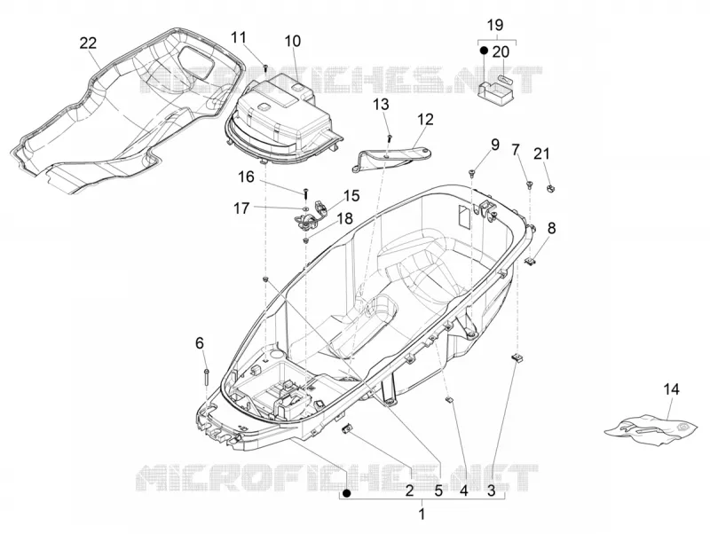 Logement casque - Dessous de selle PIAGGIO PIAGGIO-SCOOTER 500 MP3 2021  MP3 500 Sport Advanced Euro 5