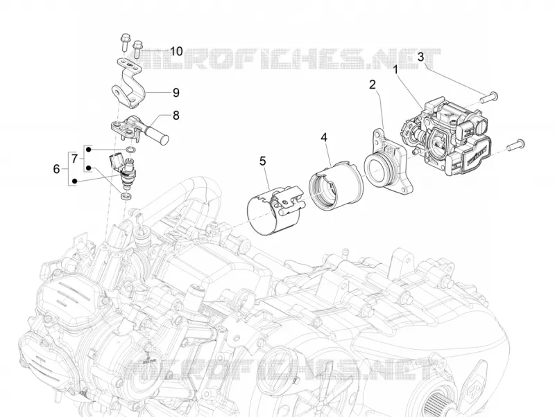Boitier papillon - Injecteur - Pipe d'admission PIAGGIO PIAGGIO-SCOOTER 125 MYMOOVER 2021  Mymoover 125 Poste Italiane Euro 5
