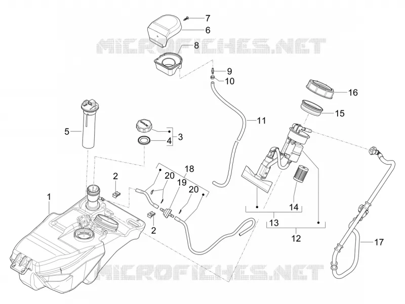 Réservoir PIAGGIO PIAGGIO-SCOOTER 125 MYMOOVER 2021  Mymoover 125 Delivery 4T 4V Euro 5