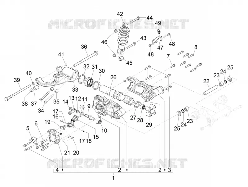 Suspension arrière - Amortisseur/s PIAGGIO PIAGGIO-SCOOTER 125 MYMOOVER 2021  Mymoover 125 Delivery 4T 4V Euro 5