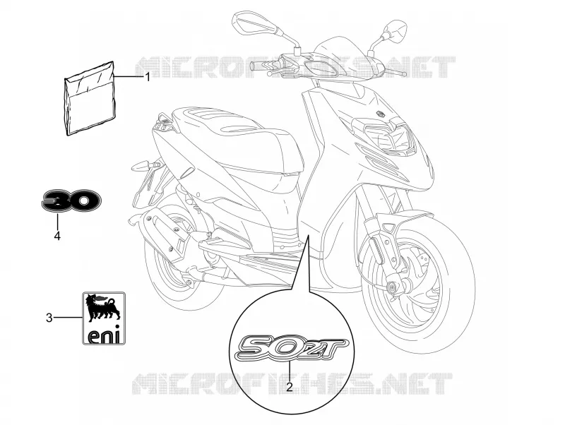 AUTOCOLLANTS - ETIQUETTES PIAGGIO PIAGGIO-SCOOTER 50 TYPHOON 2016  Typhoon 50 2T Euro 2