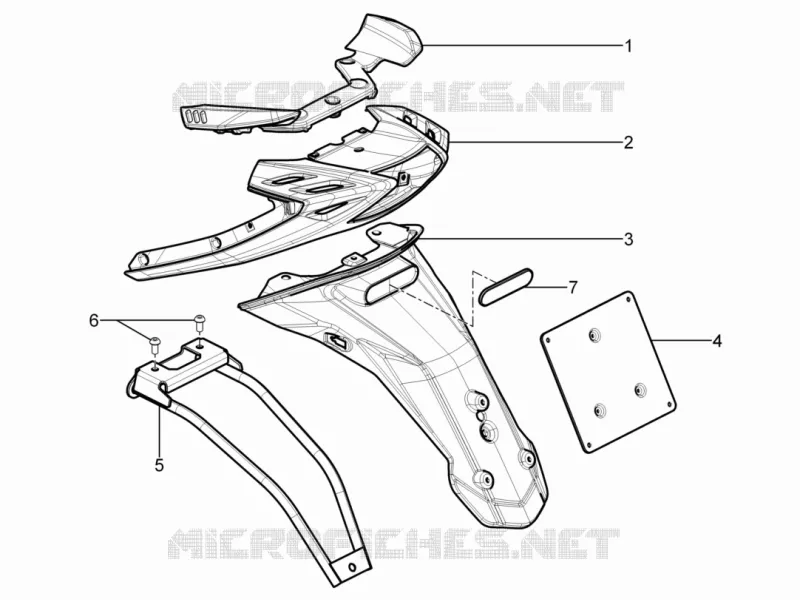 Couvercle arrière - Pare-boue PIAGGIO PIAGGIO-SCOOTER 50 TYPHOON 2016  Typhoon 50 2T Euro 2