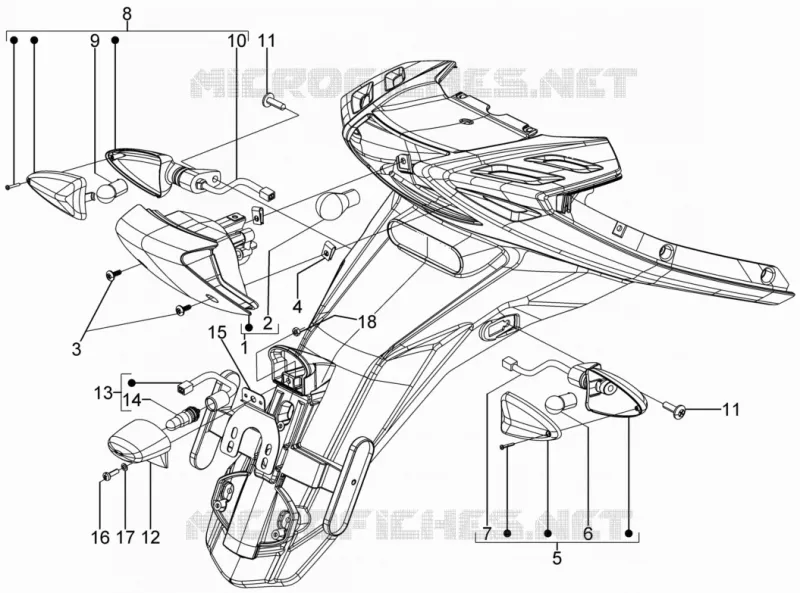 FEUX ARRIERE - CLIGNOTANTS PIAGGIO PIAGGIO-SCOOTER 50 TYPHOON 2012  Typhoon 50 2T Euro 2