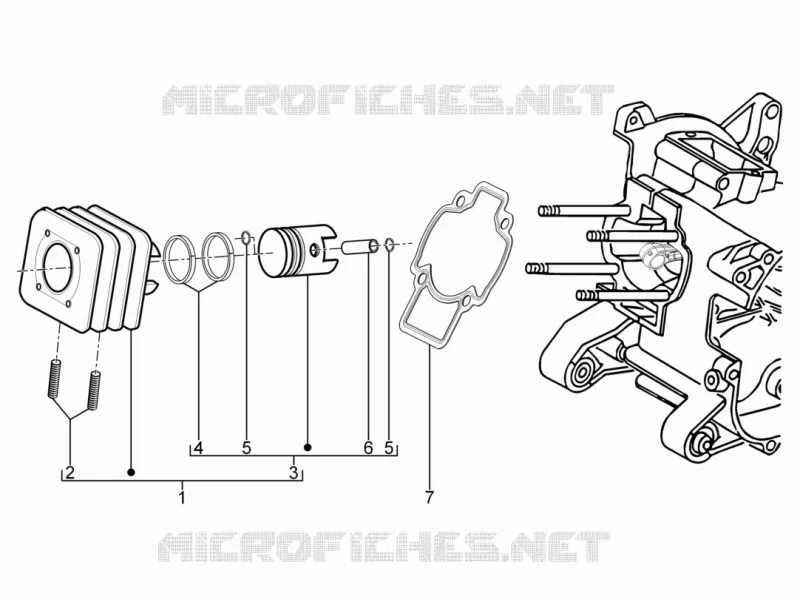 Groupe cylindre-piston-axe PIAGGIO PIAGGIO-SCOOTER 50 TYPHOON 2015  Typhoon 50 2T Euro 2