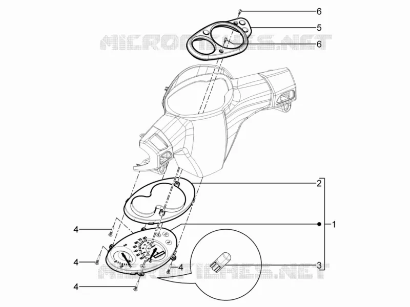 Groupe instruments - Cruscotto PIAGGIO PIAGGIO-SCOOTER 50 TYPHOON 2015  Typhoon 50 2T Euro 2