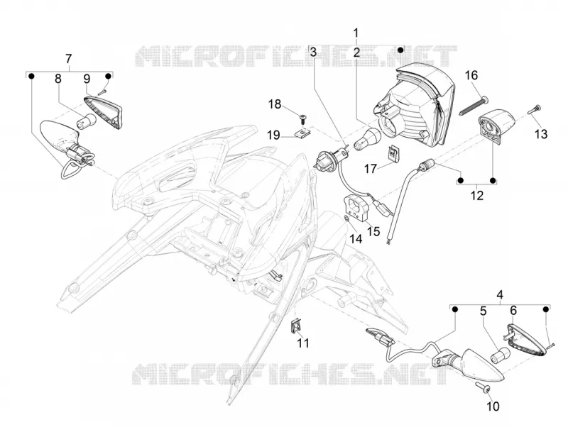 FEUX ARRIERE - CLIGNOTANTS PIAGGIO PIAGGIO-SCOOTER 50 TYPHOON 2019  Typhoon 50 2T Euro 4