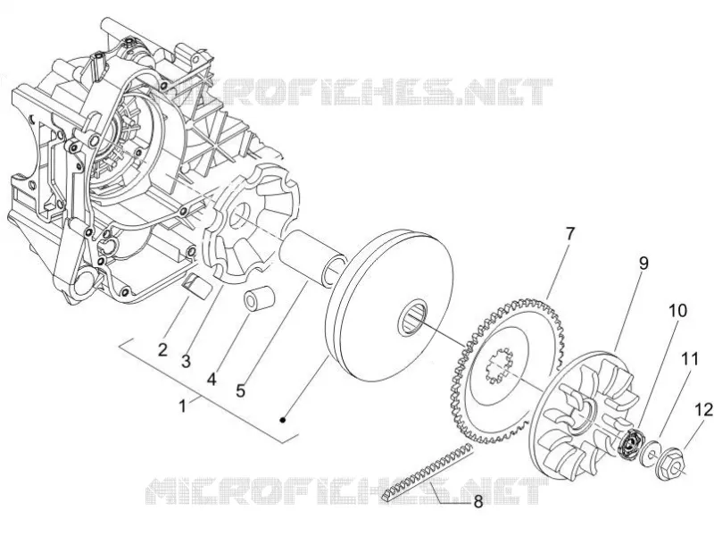 Poulie motrice PIAGGIO PIAGGIO-SCOOTER 100 ZIP-100 2011  ZIP 100 4T NOABS E2-E3 2011-2021 (APAC)