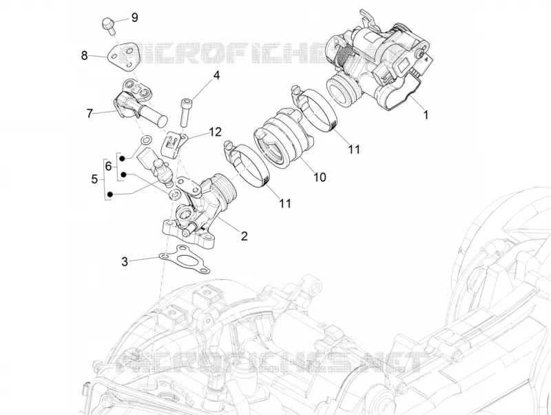 Boitier papillon - Injecteur - Pipe d'admission PIAGGIO PIAGGIO-SCOOTER 50 ZIP 2021  Zip 50 4T 25Km/h Euro 5